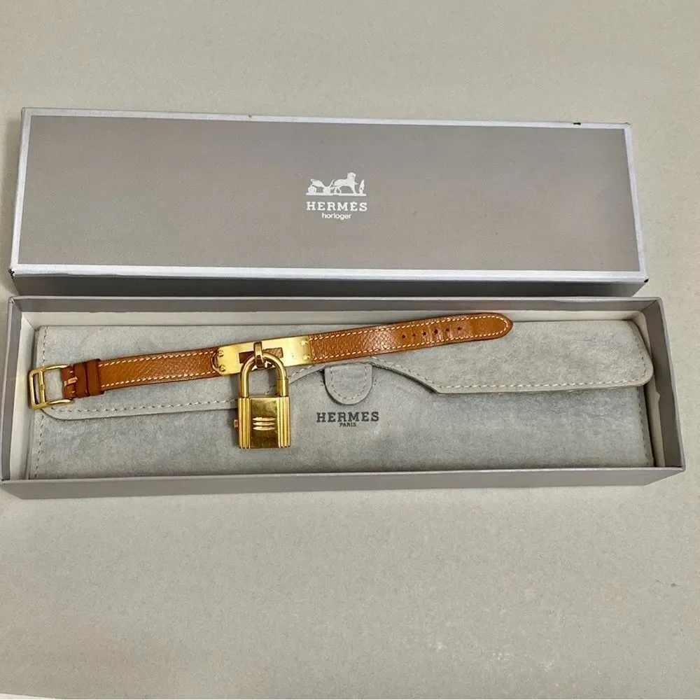 HERMES Kelly Watch Gold Tone Dial Women’s Quartz Watch K01 - Picture 17 of 17